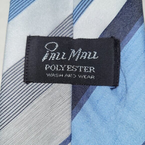 Pall Mall Tie Mens Necktie OS Blue Stripe Polyester Wash And‎ Wear - Picture 4 of 6